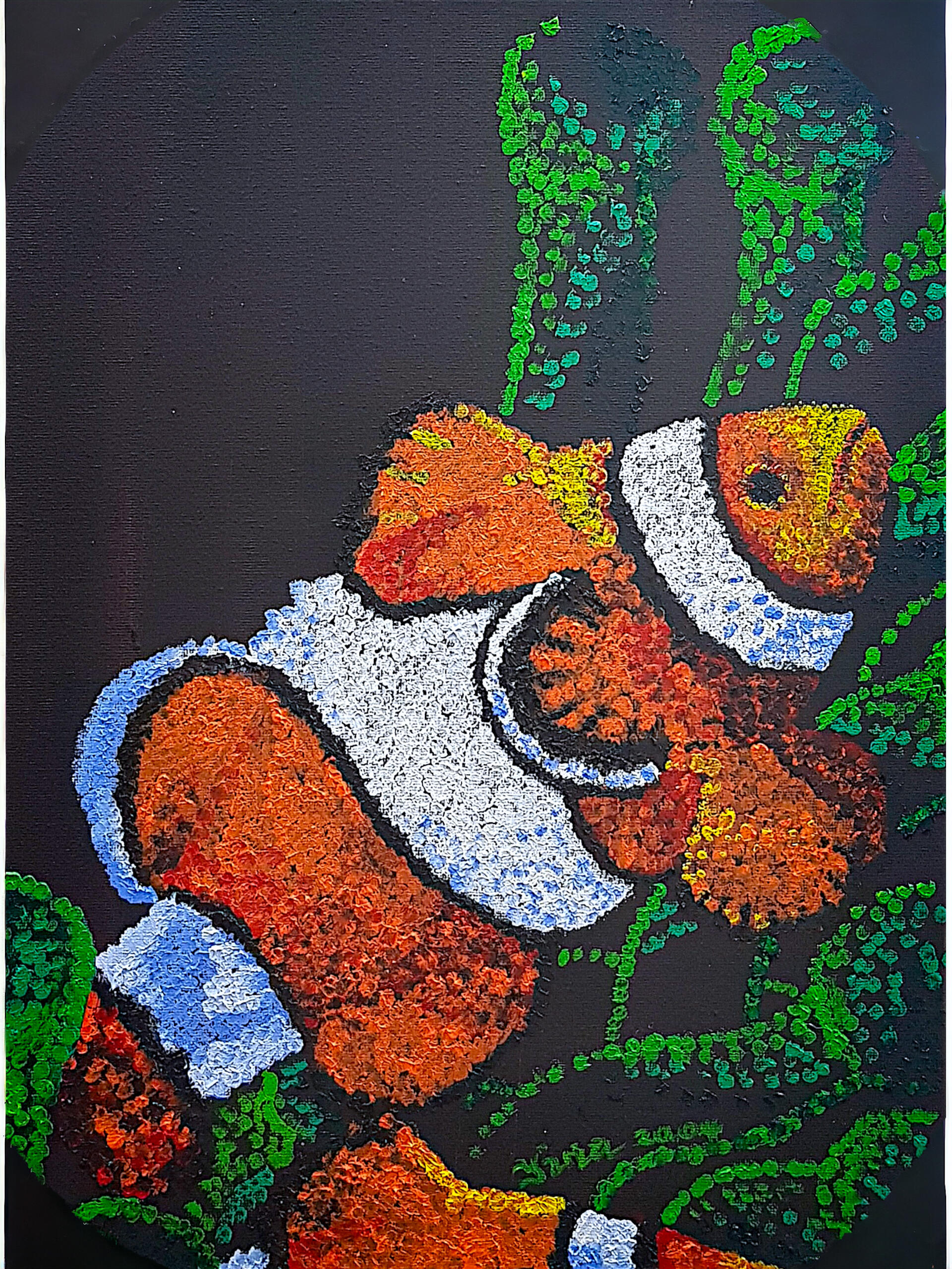 Untitled Nursery Piece | Oil Stipple on Canvas | 2020